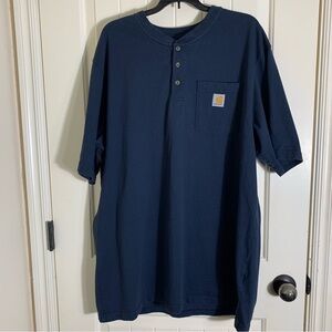 Carhartt Bundle Men's Navy, Black, and Gray Henley 100% Cotton Tees Size XLT
